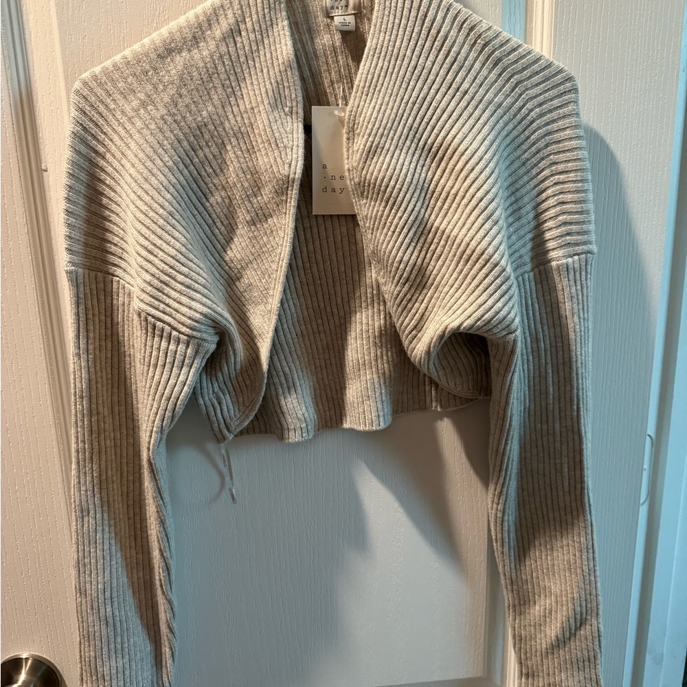 a new day Light Gray Ribbed Women's Shrug